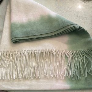 Cashmere ombre tie dye shawl scarf wrap in shades of green